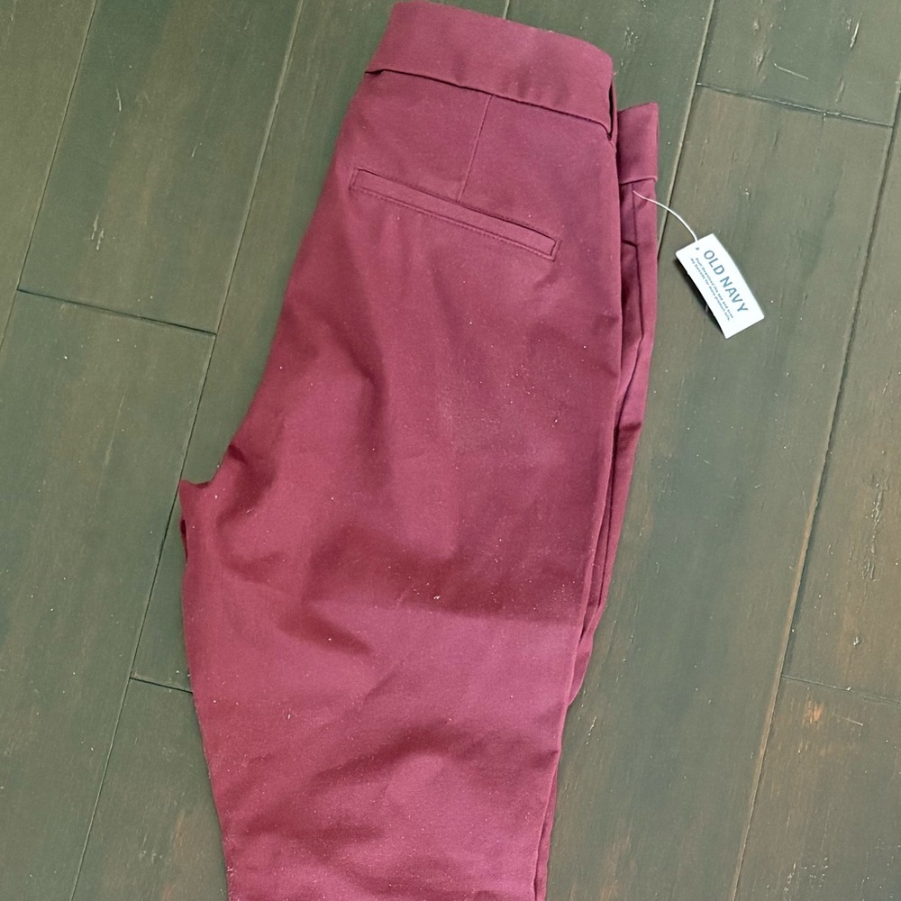 Old Navy Women's Wine Pixie Flare Dress Pants - Picture 2 of 3